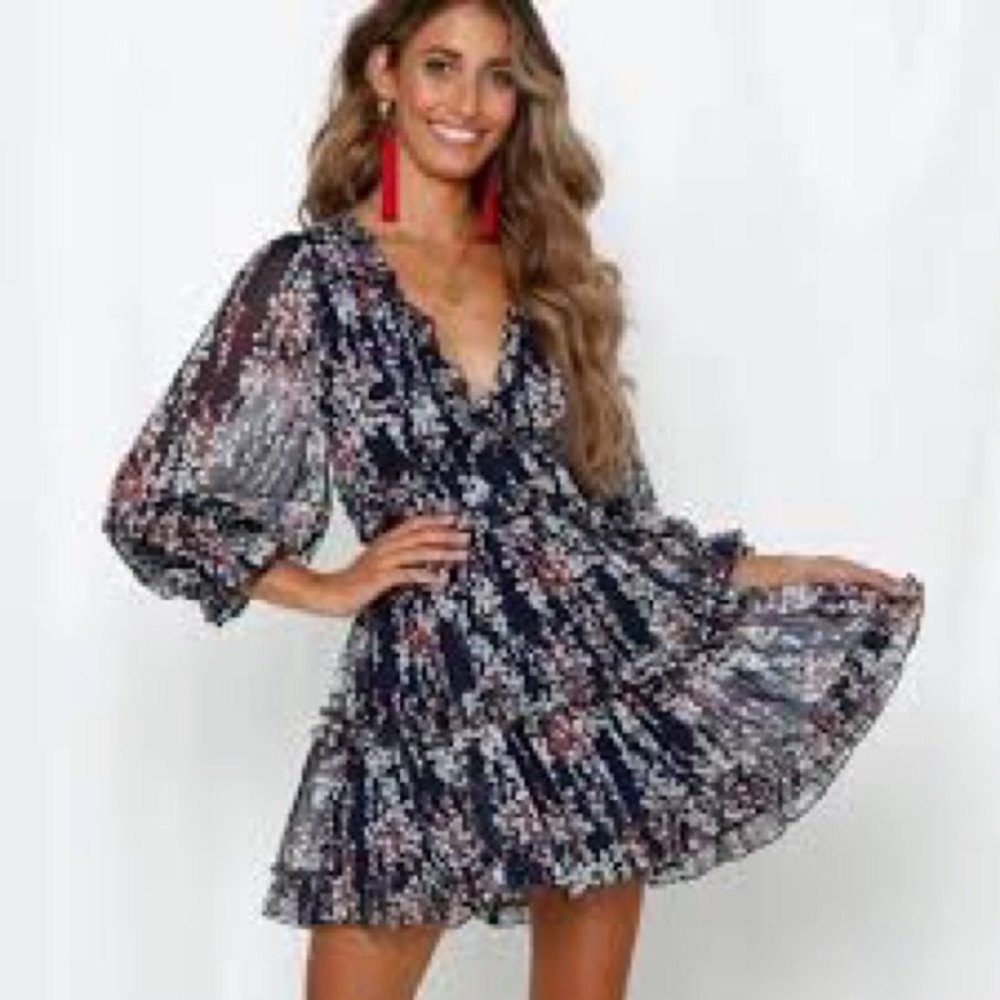 Rosy-fancy floral medium flare dress….
